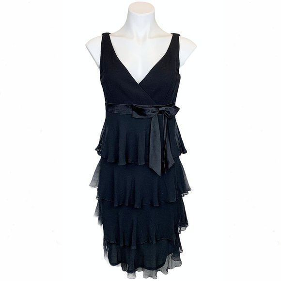 Maggie London Vintage Tiered Ruffle Sheath Dress - Picture 3 of 9